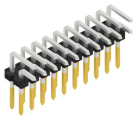 Pin header, 20 pole, pitch 2.54 mm, angled, black, 10058961