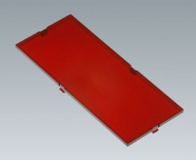 Front plate, PC, (W x H) 102 x 42 mm, red/transparent, B6805300