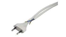 Przewód Z Wtyczką Prostą 2X0.75 2Mb Biały Z Wyłącznikiem