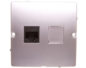 Simon Basic Gniazdo komputerowe pojedyncze RJ45 kat. 5e srebrny mat BMF51.02/43