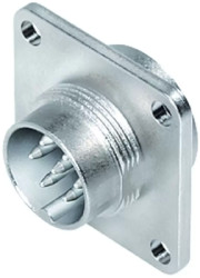 Panel plug, 19 pole, solder connection, screw locking, straight, 09 0463 300 19