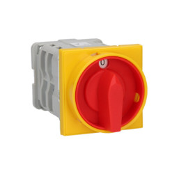 Łącznik krzywkowy 63A 0-1 mocowany do pulpitu żółto-czerwony z czołem zamykanym ŁK63-2.8211\P08