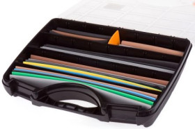 Zestaw tulei kablowej Black, Blue, Green/Yellow, Red, White Poliolefina, 2:1 Shrink Ratio RS PRO 6.4 mm, 9.5 mm, 12.7