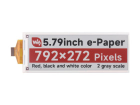 Waveshare 5.79inch E-Paper (B) raw display, e-ink display, 792x272, Red/Black/White, SPI Communication