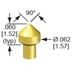 Igła testowa 100-PRG2501L, raster 100MIL (2,54mm)