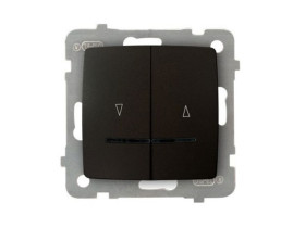 KARO Wyłącznik żaluzjowy z podświetleniem niebieskim z blokadą mechaniczną czekoladowy metalik ŁP-7SBS/m/40 OSPEL