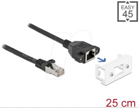 87109 Network extension cable, Easy 45, S/FTP, Cat.6a, 0.25 m, black