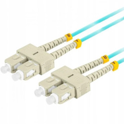 Patchcord światłowodowy MM SC/UPC-SC/UPC duplex 3mm OM3 aqua 1m LANBERG