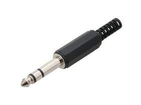 Wtyk JACK 6.3mm stereo plastikowy