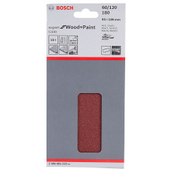 Bosch 2608605310 Sanding Sheet (10) Hook &amp; Loop 60/120/180 Grit 93 x 186mm