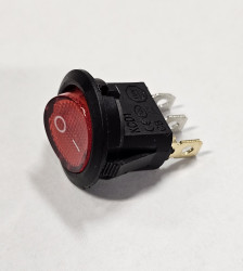 Przełącznik; klawiszowy (kołyskowy); IRS101E-8C/DR.; ON-OFF; 1 tor; czarny; podświetlenie LED 12V; czerwony; bistabilny; konekto