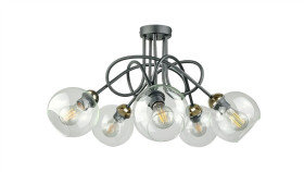 Lampa Sufitowa Nowoczesna 5Xe27 Evie Black/Gold
