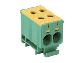 Blok rozdzielczy ‑ odgałęźny 2 ‑ polowy 2,5-35mm2 żółto-zielony montaż płaski FJ-E35/2/D 1000053