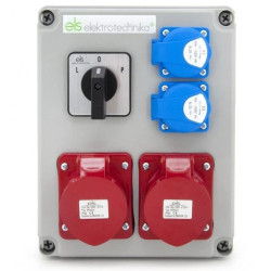 Rozdzielnica budowlana 2*32A/4P + 2*GS 230V + wyłącznik L-0-P, N202LP/4