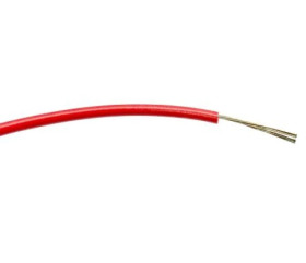 Przewód jednożyłowy linkowy, 0,2 mm², 7/0,2 mm, 24 AWG, PVC, 1 kV AC, Czerwony, dł. 100m, RS PRO