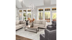 Lampa Podłogowa Boho Z Dwukolorowym Abażurem Biało-Bursztynowa Z Serii Vimbo...