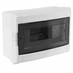 Rozdzielnica natynkowa S-9 (N+PE) 1x9 modułów IP40 240x165x100mm drzwi transparentne dymne NEKU
