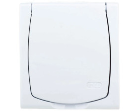 MADERA Gniazdo hermetyczne pojedyncze z/u IP44 klapka biała GNH-1NZ/00/w