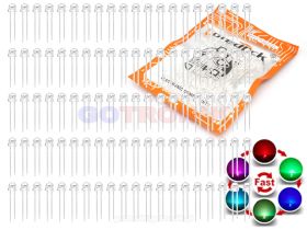 Zestaw diod LED 100 sztuk migające kolorowe RGB FAST