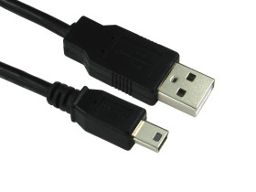 Kabel USB Złącze A USB A Złącze B Mini USB B dł. 200mm Przewód USB USB 2.0 kolor: Czarny