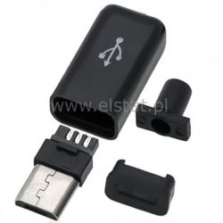 USB micro typu B wtyk do lutowania na kabel 5P