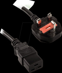 KKTE01UK Kolink premium mains cable, UK plug, 1.8 m, C19