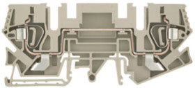 Through terminal block, spring balancer connection, 0.5-6.0 mm², 2 pole, 41 A, 8 kV, dark beige, 1771810000