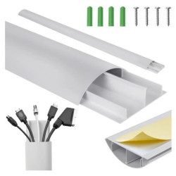 Aluminiowa listwa maskująca do kabli Maclean, 62x20x750mm, srebrna, MC-814 S