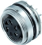 Panel socket, 5 pole, THT, screw locking, straight, 09 0116 290 05