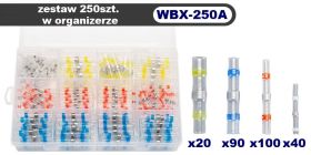 Rurki termokurczliwe z cyną i klejem zestaw 250szt.