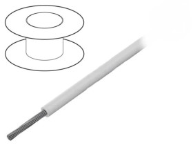 3254 WH005 Przewód na rolce o długości 30,5m linka Cu, 300V PVC biały 16 AWG