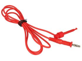 Przewód pomiarowy banan - haczyk 1mm2 0,95m czerwony