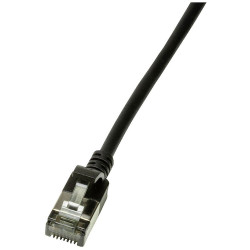 LogiLink CQ9033S CAT 6A U/FTP patch cable black 1m extra slim flexible TPE