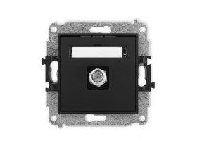 ICON Mechanizm gniazda antenowego pojedynczego typu F (SAT) niklowany czarny mat 12IGF-1 KARLIK