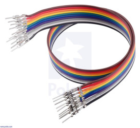 Pololu Ribbon Cable with Pre-Crimped Terminals 10-Color M-M 12" (30 cm)