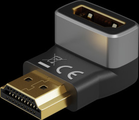 72011 8K HDMI adapter HDMI plug &gt; HDMI socket 270° angled