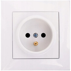 Wesa Gniazdo pojedyncze z/u IP20 białe LC-13