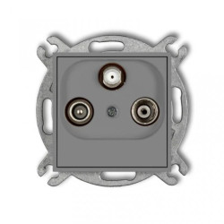 ICON Mechanizm gniazda abonenckiego RTV-SAT końcowego multimedialnego (Internet) szary mat 27IGM