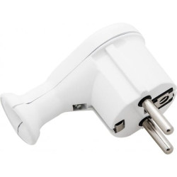 WT-50 wtyczka elektryczna przedłużacza z uziemieniem kątowa biała