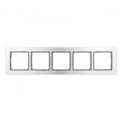 DECO Ramka uniwersalna pięciokrotna - aluminium szczotkowane (ramka: srebrna spód: grafitowy) 7-11-DRA-5