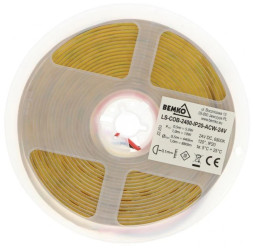 TAŚMA LED PREMIUM 24V DC COB 2400LED/5M 10W/1m IP20 3LATA GW. BIAŁA ZIMNA D87-LS-COB-2400-IP20-ACW-24V