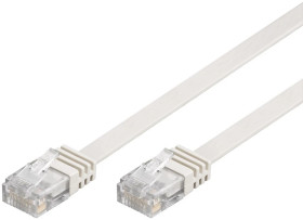 Kabel krosowy płaski patchcord U/UTP kat.5e biały 1m 93358