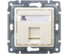 VENA Gniazdo komputerowe pojedyncze RJ45 kat.5e nieekranowane krem 510365