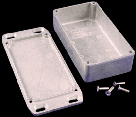 1590BFL Die-cast aluminium housing, 112 x 60 x 31 mm, flanged