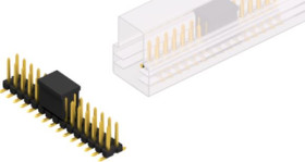 Pin header, 30 pole, pitch 2.54 mm, angled, black, SLLP6SMD06630GBSMPS