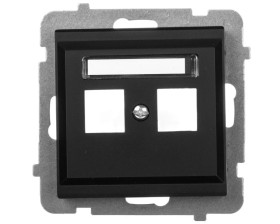 SONATA Obudowa gniazda podwójnego czarny metalik GPK-2R/p/33