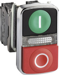 Schneider Electric XB4BW73731G5 Przycisk podwójny, podświetlany XB4BW73731G5, 22 mm, 600 V, 6 A, 1 szt.
