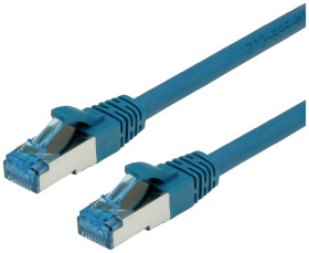 kabel LAN Value 21.99.1954, 1 szt., RJ45, CAT 6a, S/FTP, 0.30 m, niebieski