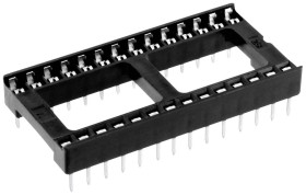 Connfly DS1009-28AT1WS-0A2 Podstawka pod układy scalone Wymiary siatki: 2.54 mm Ilość styków: 28 1 szt. tuba