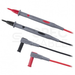 Kable przewody pomiarowe do miernika (wtyk kątowy / Sonda pomiarowa) HQ 2x 1,38m czarny + czerwony